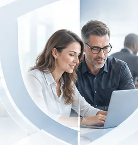 Professional team collaborating in an office